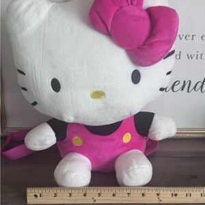 Hello Kitty White and Hot Pink Plush Backpack with Bow